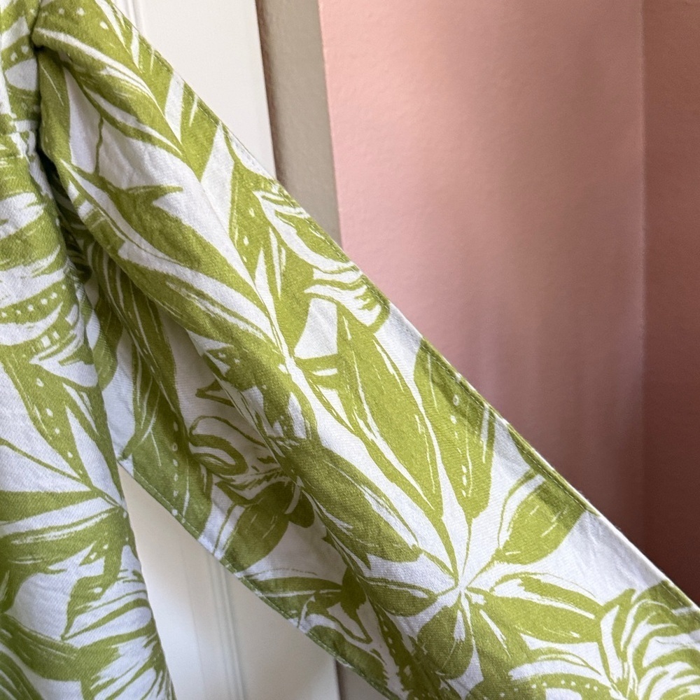 Rachel Parcell Green Leaf Print Mini Dress with waist ties size S - Picture 9 of 13